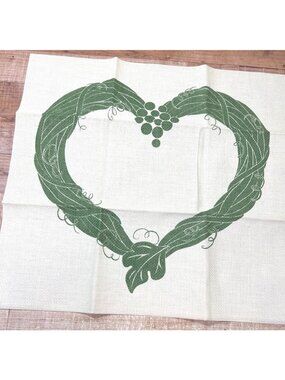 Yorktown Cross Stitch Heart Wreath Cotton Fabric 14 Count 14 3/4" Square Ecru